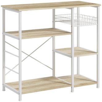 HOMCOM Estanter&iacute;a de cocina 90x40x84.5 cm roble
