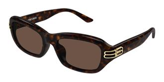 Balenciaga BB0471SK Asian Fit 002 Womens Sunglasses Tortoiseshell Size 55