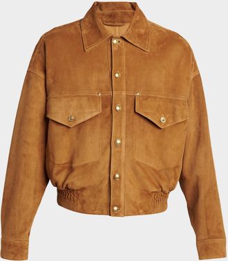 Versace Men & apos;s Suede Blouson Jacket