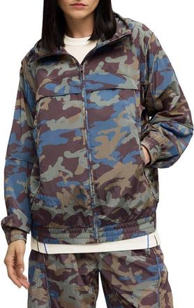 Puma CLRT Camo Hooded Zip Jacket in Raisin at Nordstrom, Size Xx-Large