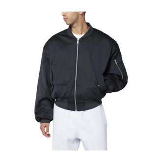 Entire studios Cropped Broad Bomber - Heren - Bomber jackets - Grijs - XL - Wol - Jassen