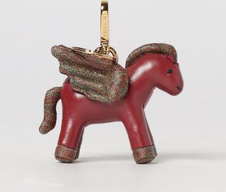 Etro Portachiavi Pegaso in pelle e cotone spalmato con stampa Paisley