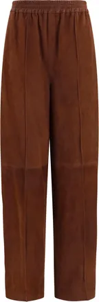 Fabiana Filippi Womens Suede Pants Ebony Chamois Leather Trousers