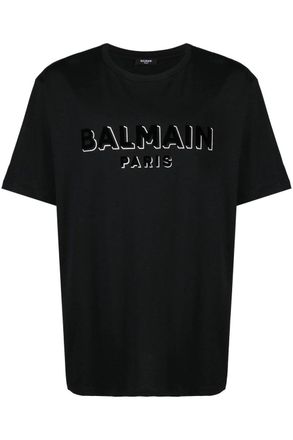 Balmain BULKY FIT FLOCK FOIL T SHIRT Size: XS, colour: SILVER