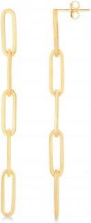 Allurez Five Link Chain Paperclip Drop Earrings 14k Yellow Gold