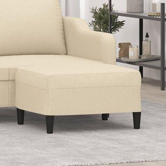 vidaXL Poggiapiedi Crema 70x55x41 cm in Tessuto - Vidaxl