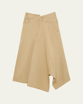 Loewe Asymmetric Cotton Midi Skirt