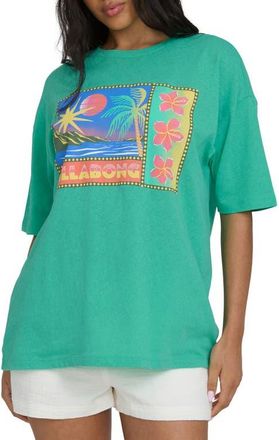 Billabong Summer Heat Cotton Graphic T-Shirt in Green Tropics at Nordstrom, Size X-Small
