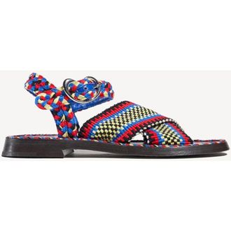 Amambaih Aurora Braided Flat Sandal with Ankle Strap in Miro at Nordstrom, Size 40