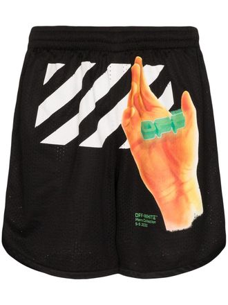 Off-white Trainingsshorts met logo - Zwart