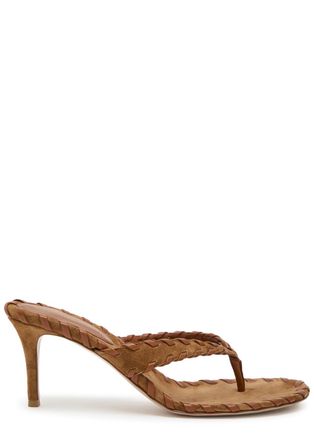 Gianvito Rossi Zaira 70 Woven Nappa and Suede Sandals - Brown - 41 (IT41 / UK8)
