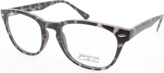 Signature Unisex Grey Rectangular Eyeglass Frames S7025MatteGreyTort52