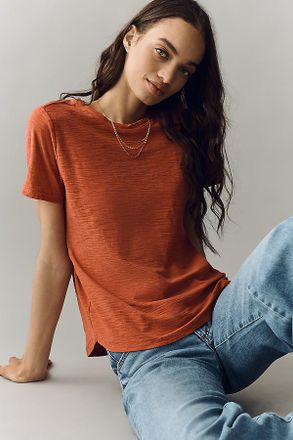 Pilcro Bennie Cotton Slim Crew Neck Tee