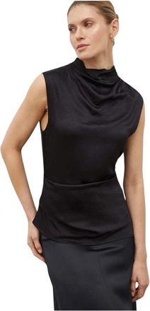 2nd Day Portia TT - Satin Ease - Dames - Blouses - Zwart - XL - Satijn - Overhemden