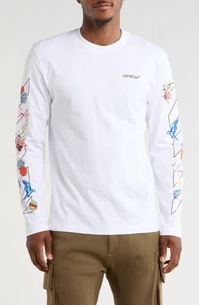 Off-white Lots Long Sleeve Graphic T-Shirt in White/black at Nordstrom Rack, Size Medium