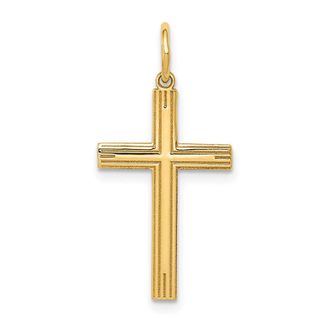 Diamond2Deal 14k Yellow Gold Laser Designed Cross Pendant