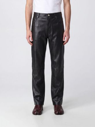 Maison Margiela Pantaloni a 5 tasche in pelle sintetica straight