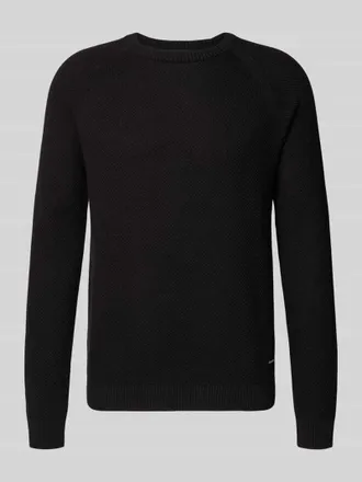 Joop Strickpullover mit gerippten Abschl&uuml;ssen Modell Nadion in Black, Gr&ouml;&szlig;e L