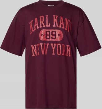Karl Kani Oversized Fit T-Shirt mit Logo-Print Modell Heritage in Bordeaux, Gr&ouml;&szlig;e XXL
