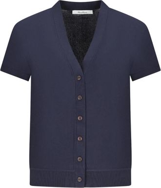 Max Mara Finito Cardigan - Dames - Vesten - Blauw - L - Leer - Truien & Vesten