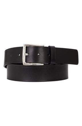BOSS Rummi Leather Belt in Black at Nordstrom, Size 36