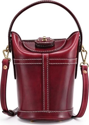 OLD TREND Begonia Genuine Leather Vintage Bucket Crossbody in Maroon at Nordstrom