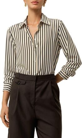 LilySilk Striped Silk Shirt in Ink Stripe at Nordstrom, Size X-Large