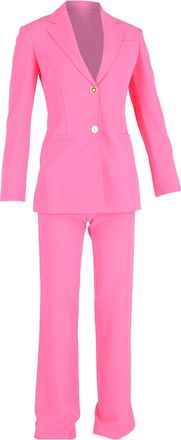 Versace Embellished Button 3-In-1 Suit Set in Pink Wool