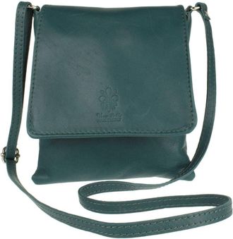 Girly HandBags Womens Genuine Soft Leather Italian Cross Body Messenger Bag Vera Plelle Shoulder Bag Flap Zipper (Dark Teal)