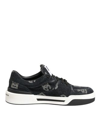Dolce & Gabbana Blue Cotton Denim Logo Low Top Sneakers Mens Shoes