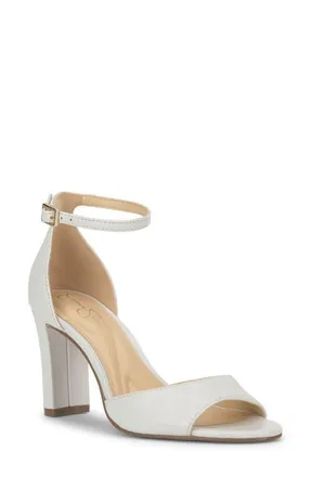 Jessica Simpson Luxcilla Block Heel Sandal in Bright White at Nordstrom, Size 8