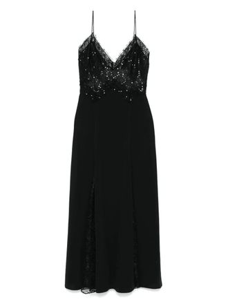 Nissa sequin-embellished midi dress - women - Polyester - 42 - Black
