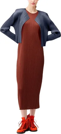 Issey Miyake Signature Pleated Cardigan - Navy