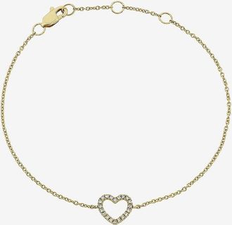 Roxanne First Gelbgold-Armband mit Diamanten Mini Heart