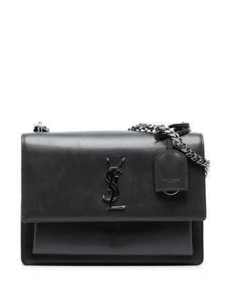 Saint Laurent 2017 Medium Smooth Leather Monogram Sunset crossbody bag - Black