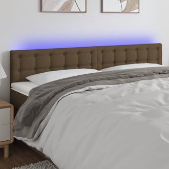 vidaXL Cabecero Con Led De Tela Marr&oacute;n Oscuro 160x5x78/88 Cm Vidaxl