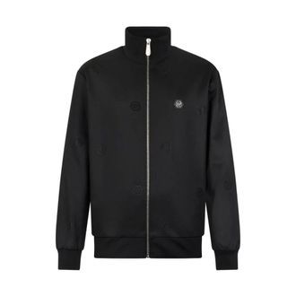 Philipp Plein Bomber Jackets, male, Black, Size: 3XL Jogging Jacket