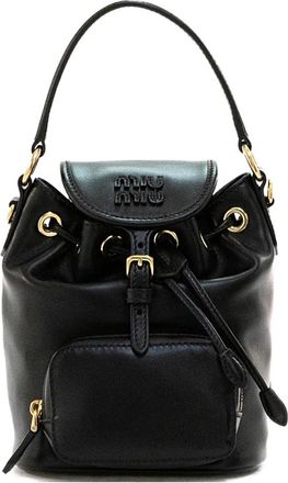 Miu Miu mini logo buckle backpack - Nero