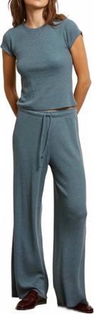 perfectwhitetee Maddie Waffle Sweatpants In Slate