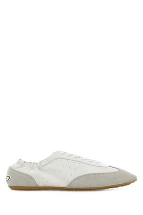 Saint Laurent White Lace Up Sneakers