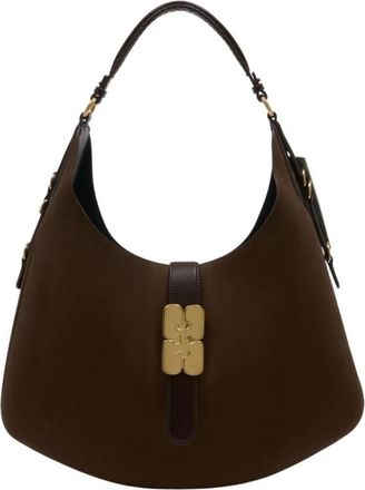 Ganni Large Kat Bag - Dames - Schoudertassen - Bruin - ONE Size - Leer - Tassen