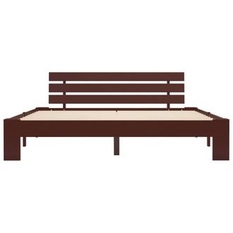 Berkfield Home Modern Bed Frame Dark Brown Solid Pine Wood 160x200 cm