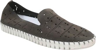 Eric Michael Womens Maria Slip-On In Denim Nubuck
