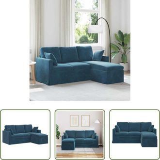 vidaXL Divano in Velluto - Divano Blu 198 x 134 x 80 cm Velluto