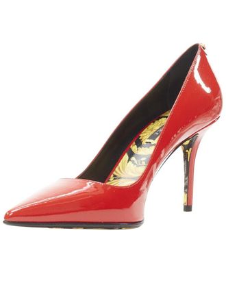 Versace Womens Patent Leather Medusa Stud Pump (Authentic Pre-Loved)