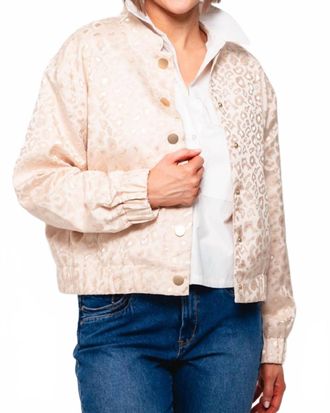 Esqualo Fancy Jaquard Bomber Jacket In Ivory