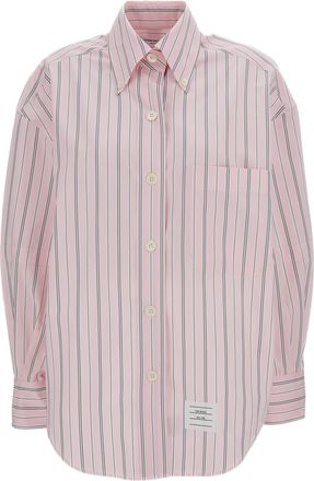 Thom Browne Pink Supersized Striped Cotton Shirt