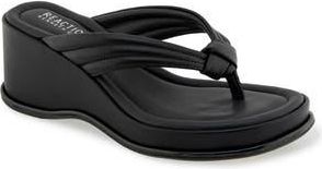 Kenneth Cole Reaction Rixton Platform Wedge Thong Sandal in Black at Nordstrom Rack, Size 7.5