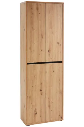 Xora Schuhschrank, Eichefarben, Holzwerkstoff, 10 F&auml;cher, 70x210x34 cm, Garderobe, Schuhaufbewahrung, Schuhschr&auml;nke