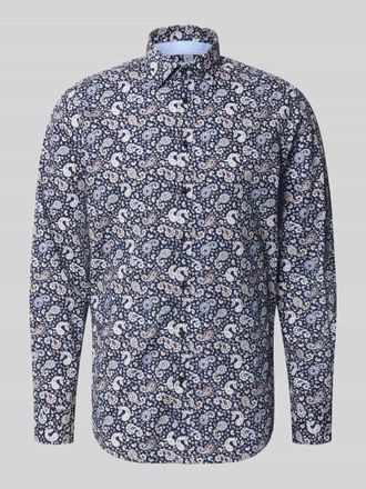 Christian Berg Regular Fit Freizeithemd mit Paisley-Muster und Kentkragen in Marine, Gr&ouml;&szlig;e 3XL